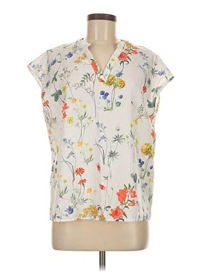 Pre-owned Shein Short Sleeve Blouse In White