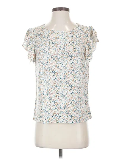 Pre-owned Shein Short Sleeve Blouse In White