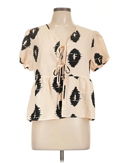 Pre-owned Shein Short Sleeve Blouse In White