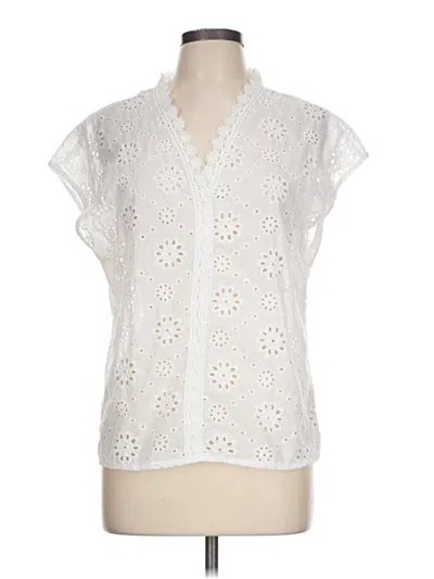 Pre-owned Shein Short Sleeve Blouse In White