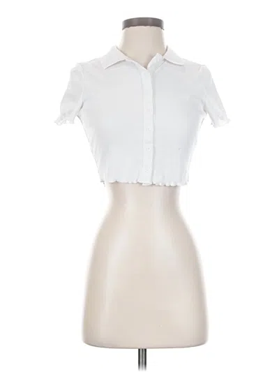 Pre-owned Shein Short Sleeve Blouse In White