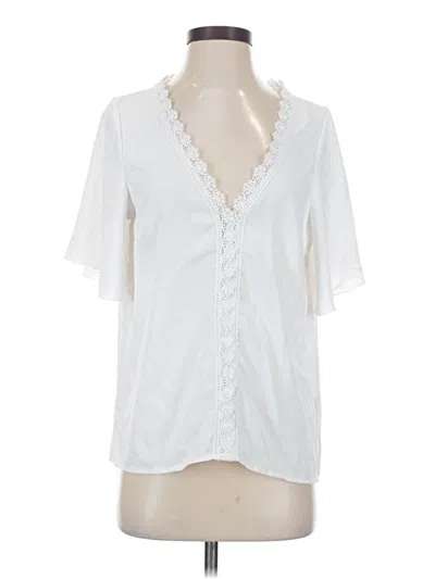 Pre-owned Shein Short Sleeve Blouse In White
