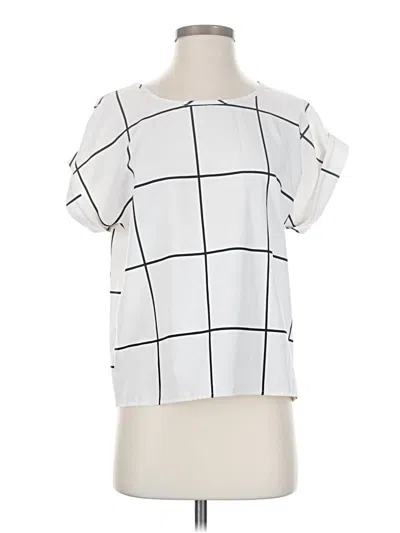 Pre-owned Shein Short Sleeve Blouse In White