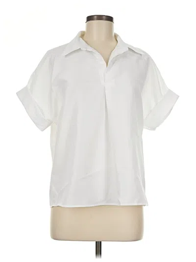 Pre-owned Shein Short Sleeve Blouse In White