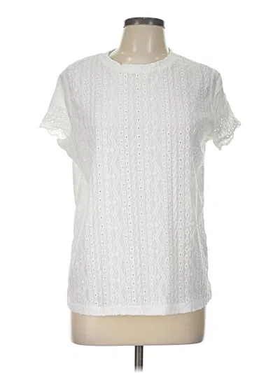 Pre-owned Shein Short Sleeve Blouse In White