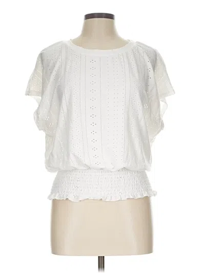 Pre-owned Shein Short Sleeve Blouse In White
