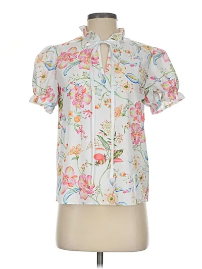 Pre-owned Shein Short Sleeve Blouse In White