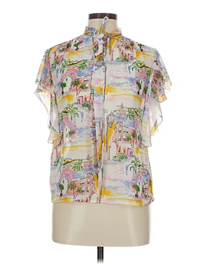 Pre-owned Shein Short Sleeve Blouse In Yellow