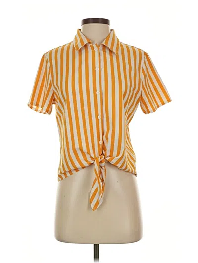 Pre-owned Shein Short Sleeve Blouse In Yellow