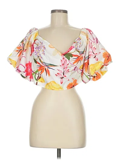 Shein Short Sleeve Blouse In Yellow