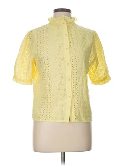 Pre-owned Shein Short Sleeve Blouse In Yellow