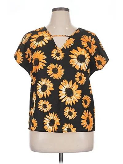 Pre-owned Shein Short Sleeve Blouse In Yellow
