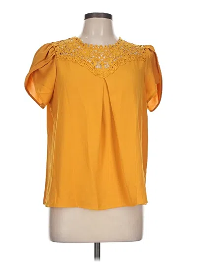 Pre-owned Shein Short Sleeve Blouse In Yellow