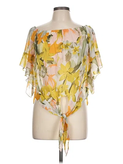 Pre-owned Shein Short Sleeve Blouse In Yellow