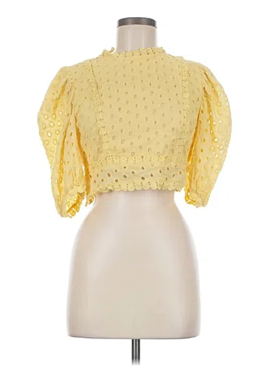 Pre-owned Shein Short Sleeve Blouse In Yellow