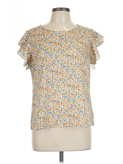 Pre-owned Shein Short Sleeve Blouse In Yellow
