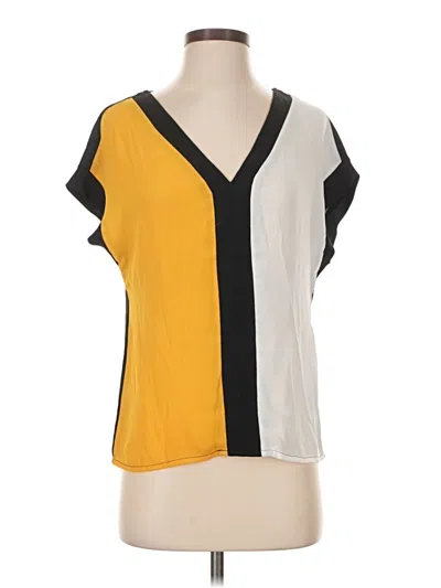 Pre-owned Shein Short Sleeve Blouse In Yellow