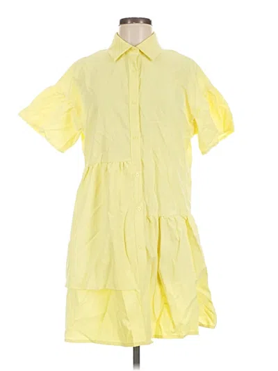 Pre-owned Shein Short Sleeve Blouse In Yellow