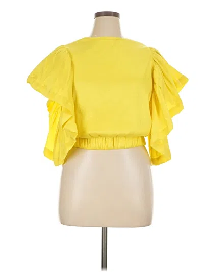 Pre-owned Shein Short Sleeve Blouse In Yellow