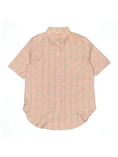 Pre-owned Shein Kids' Short Sleeve Button Down Shirt In Pink