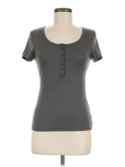 Pre-owned Shein Short Sleeve Henley Shirt In Gray