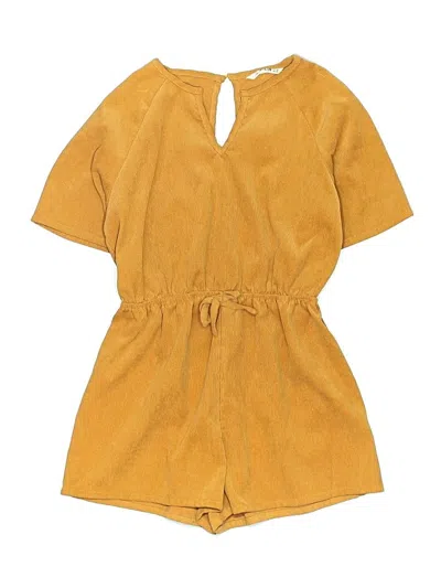 Pre-owned Shein Kids' Short Sleeve Outfit In Gold