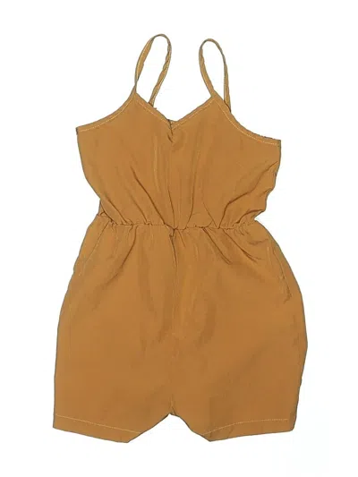 Pre-owned Shein Kids' Short Sleeve Outfit In Gold
