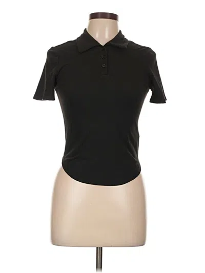 Pre-owned Shein Short Sleeve Polo Shirt In Black