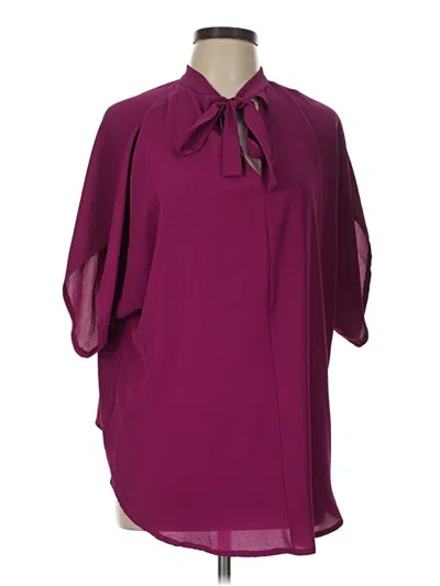 Pre-owned Shein Short Sleeve Polo Shirt In Burgundy