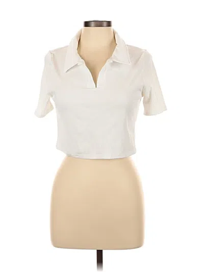 Pre-owned Shein Short Sleeve Polo Shirt In Ivory