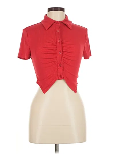 Pre-owned Shein Short Sleeve Polo Shirt In Red