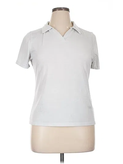 Pre-owned Shein Short Sleeve Polo Shirt In Silver