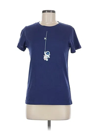 Pre-owned Shein Short Sleeve T-shirt In Blue