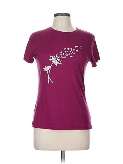 Pre-owned Shein Short Sleeve T-shirt In Burgundy