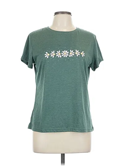 Pre-owned Shein Short Sleeve T-shirt In Green
