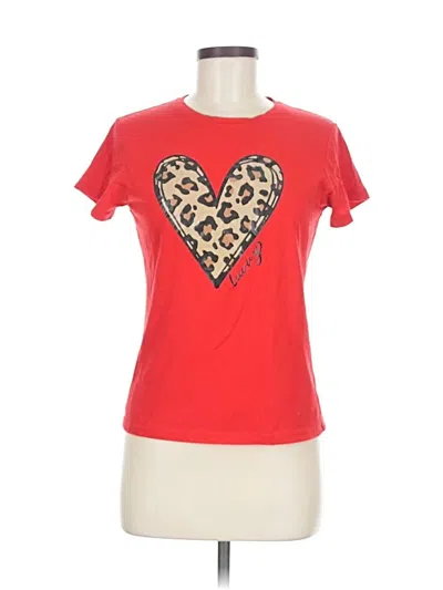Pre-owned Shein Short Sleeve T-shirt In Red