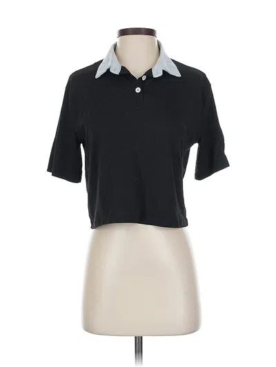 Pre-owned Shein Short Sleeve Top Black Collared Neckline Tops