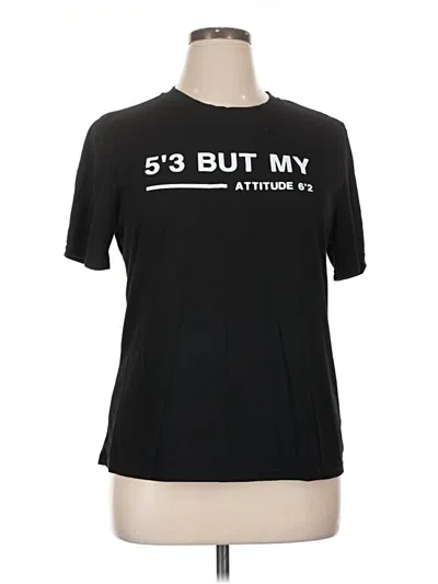 Pre-owned Shein Short Sleeve Top Black Crew Neck Tops