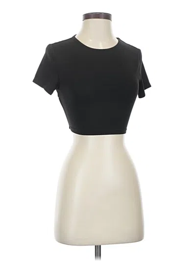 Pre-owned Shein Short Sleeve Top Black Keyhole Neckline Tops
