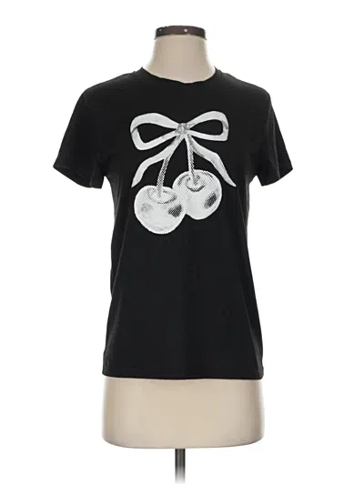 Pre-owned Shein Short Sleeve Top Black Keyhole Neckline Tops