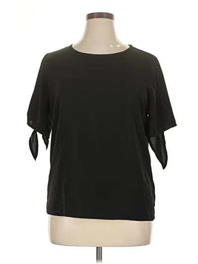 Pre-owned Shein Short Sleeve Top Black Keyhole Neckline Tops