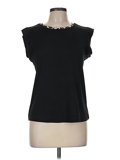 Pre-owned Shein Short Sleeve Top Black Keyhole Neckline Tops