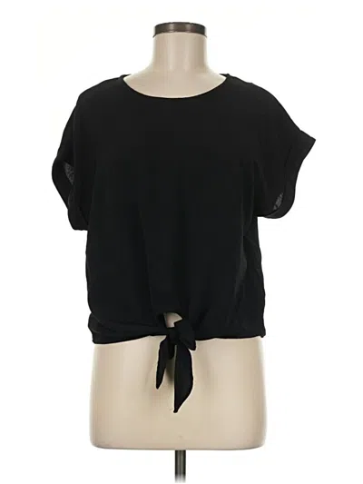 Pre-owned Shein Short Sleeve Top Black Keyhole Neckline Tops