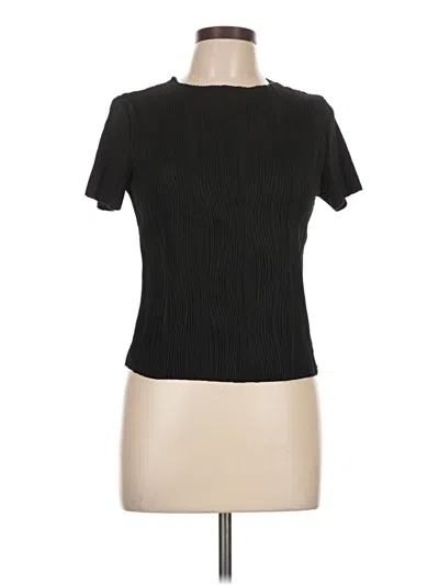 Pre-owned Shein Short Sleeve Top Black Mock Neckline Tops