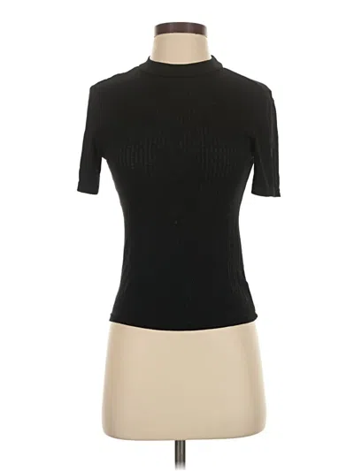 Pre-owned Shein Short Sleeve Top Black Mock Neckline Tops
