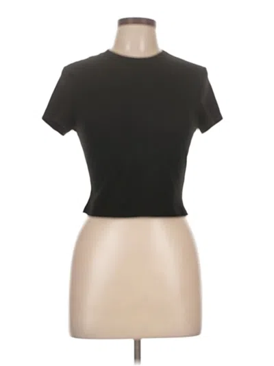 Pre-owned Shein Short Sleeve Top Black Mock Neckline Tops