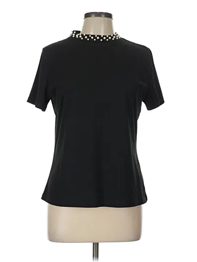 Pre-owned Shein Short Sleeve Top Black Mock Neckline Tops