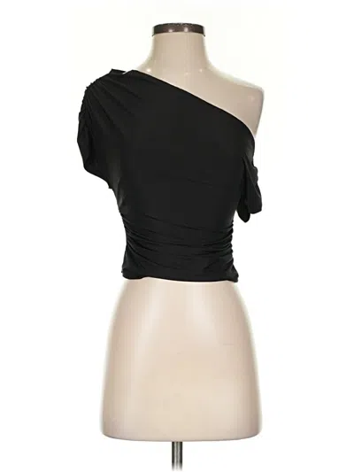 Pre-owned Shein Short Sleeve Top Black One Shoulder Neckline Tops