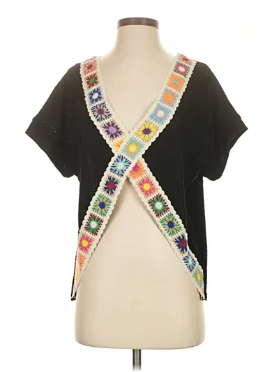 Pre-owned Shein Short Sleeve Top Black Square Neckline Tops