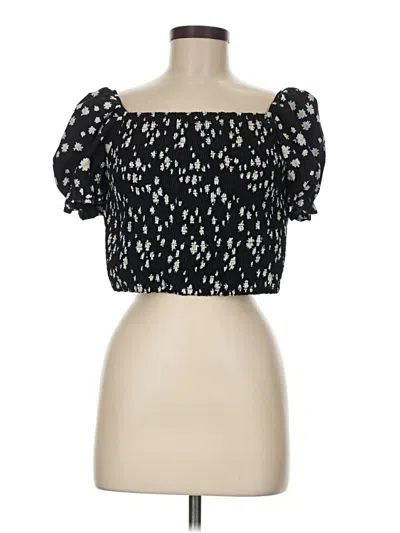 Pre-owned Shein Short Sleeve Top Black Strapless Neckline Tops